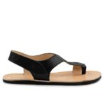 Black barefoot toe loop sandals, product photo