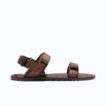 Brown barefoot sandals with buckle straps, product photo